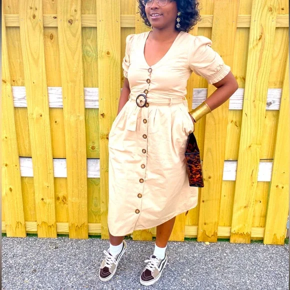 Vans | Dresses | Babydoll Dress W Color Block Vans | Poshmark